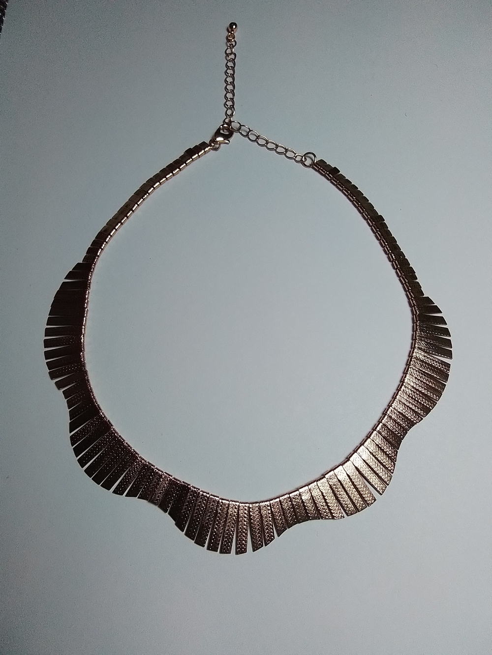 Vintage Brass Fan Fringe Collar Necklace